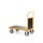 Plattformwagen Tauroflex F6 mit 1 Schiebebügel, Stirnwand aus Holz, Ladefläche 1000x600 mm, TPE-Räder, Traglast 600 kg, Farbe RAL 1028 Melonengelb