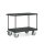 Tischwagen TAUROFLEX Serie F 600, 2 Ladeflächen 850x500 mm mit waagerechtem Griff, TPE-Räder, Traglast: 500 kg, Farbe: RAL 7021