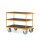 Tischwagen TAUROFLEX Serie F 600, 3 Ladeflächen 850x500 mm mit waagerechtem Griff, TPE-Räder, Traglast: 500 kg, Farbe: RAL 1028