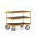 Tischwagen TAUROFLEX Serie F 600, 3 Ladeflächen 1000x600 mm mit waagerechtem Griff, TPE-Räder, Traglast: 600 kg, Farbe: RAL 1028