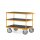 Tischwagen TAUROFLEX Serie F 600, 3 Ladeflächen 1200x800 mm mit waagerechtem Griff, TPE-Räder, Traglast: 600 kg, Farbe: RAL 1028