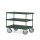Tischwagen TAUROFLEX Serie F 600, 3 Ladeflächen 1000x600 mm mit waagerechtem Griff, TPE-Räder, Traglast: 600 kg, Farbe: RAL 6011