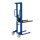 Handwindenstapler mit Gabelaufnahme, Polyurethan-Rollen,  4-Wege-Fahrwerk, Traglast 300 kg, Hubhöhe 1500 mm, RAL  5007