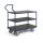 ERGOTRUCK-Tischwagen, 3 Ladeflächen 850x500 mm, ohne Bordleisten, Gesamttraglast 500 kg, RAL 5010