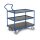 ERGOTRUCK-Tischwagen, 3 Ladeflächen 1000x600 mm, 2 davon mit Bordleisten, Gesamttraglast 500 kg, RAL 5010